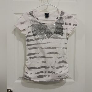Daytrip White T-Shirt with Silver Accents